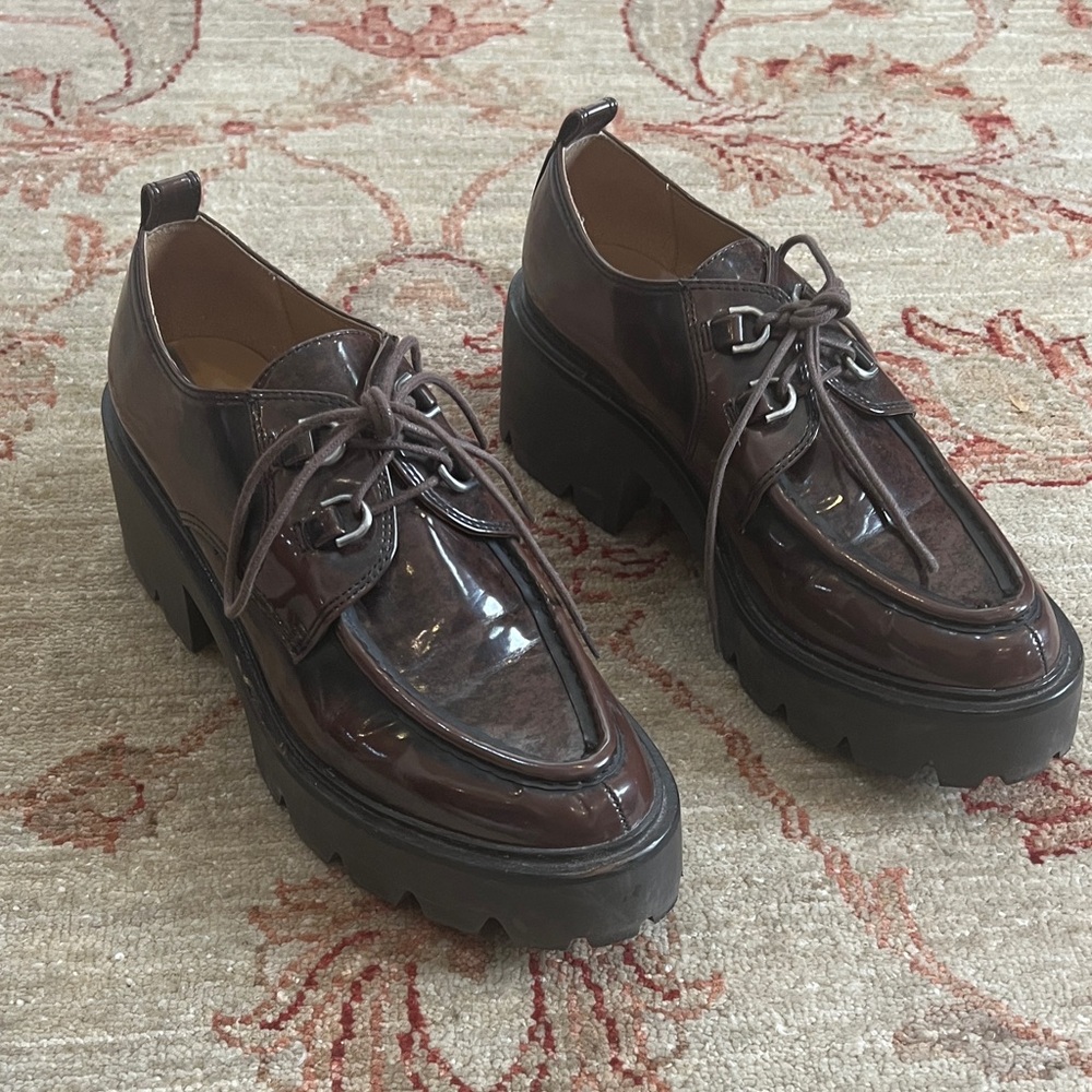 Sam Edelman Dark Brown Patent Leather Oxfords - Picture 5 of 7